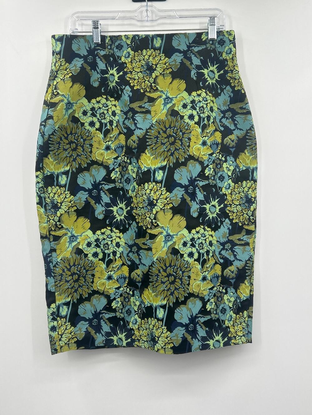 New York & Company Women’s Floral Pencil Skirt Size 8 Jacquard Botanical
